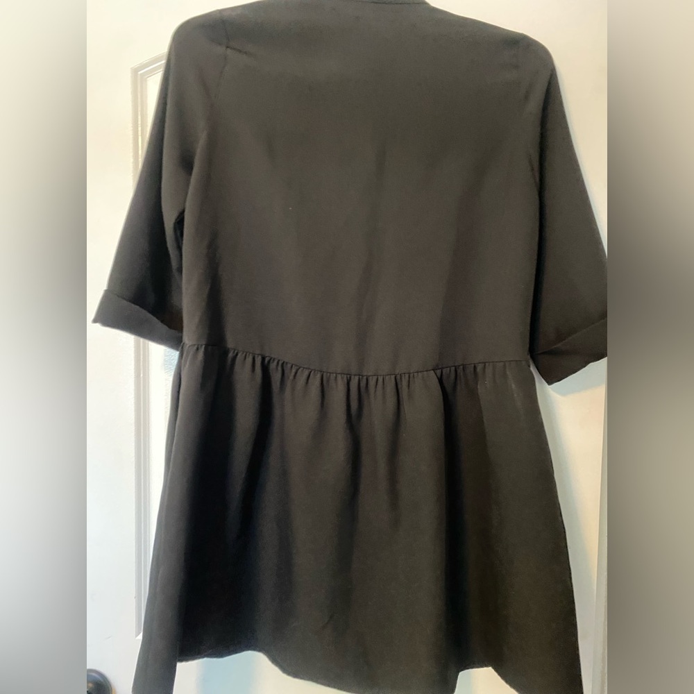 Tuckernuck Black Stretch Crepe Royal Shirt Dress 3/4 Sleeves- Small - Picture 12 of 16